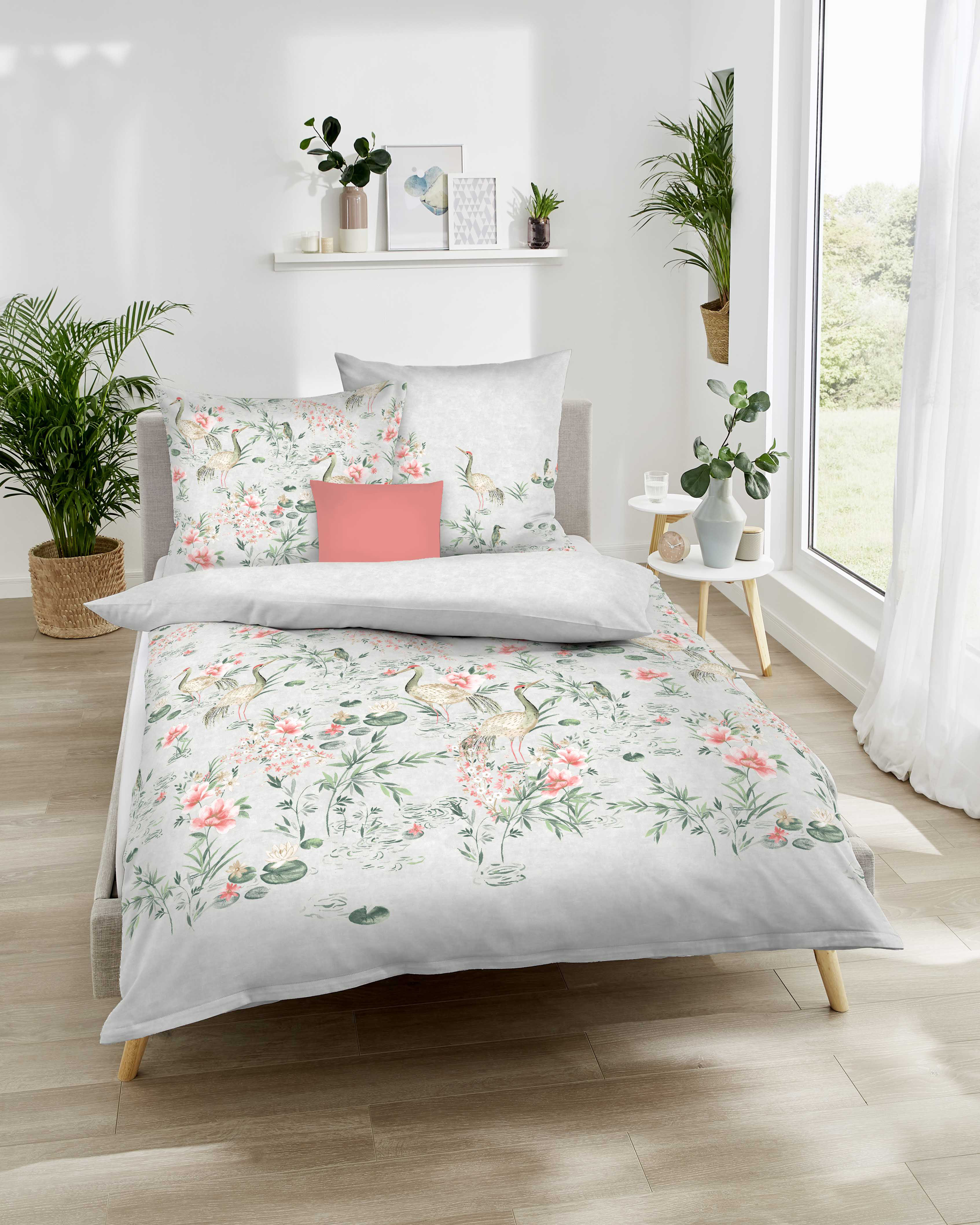 Mako Satin Bettwäsche kiesel-grau