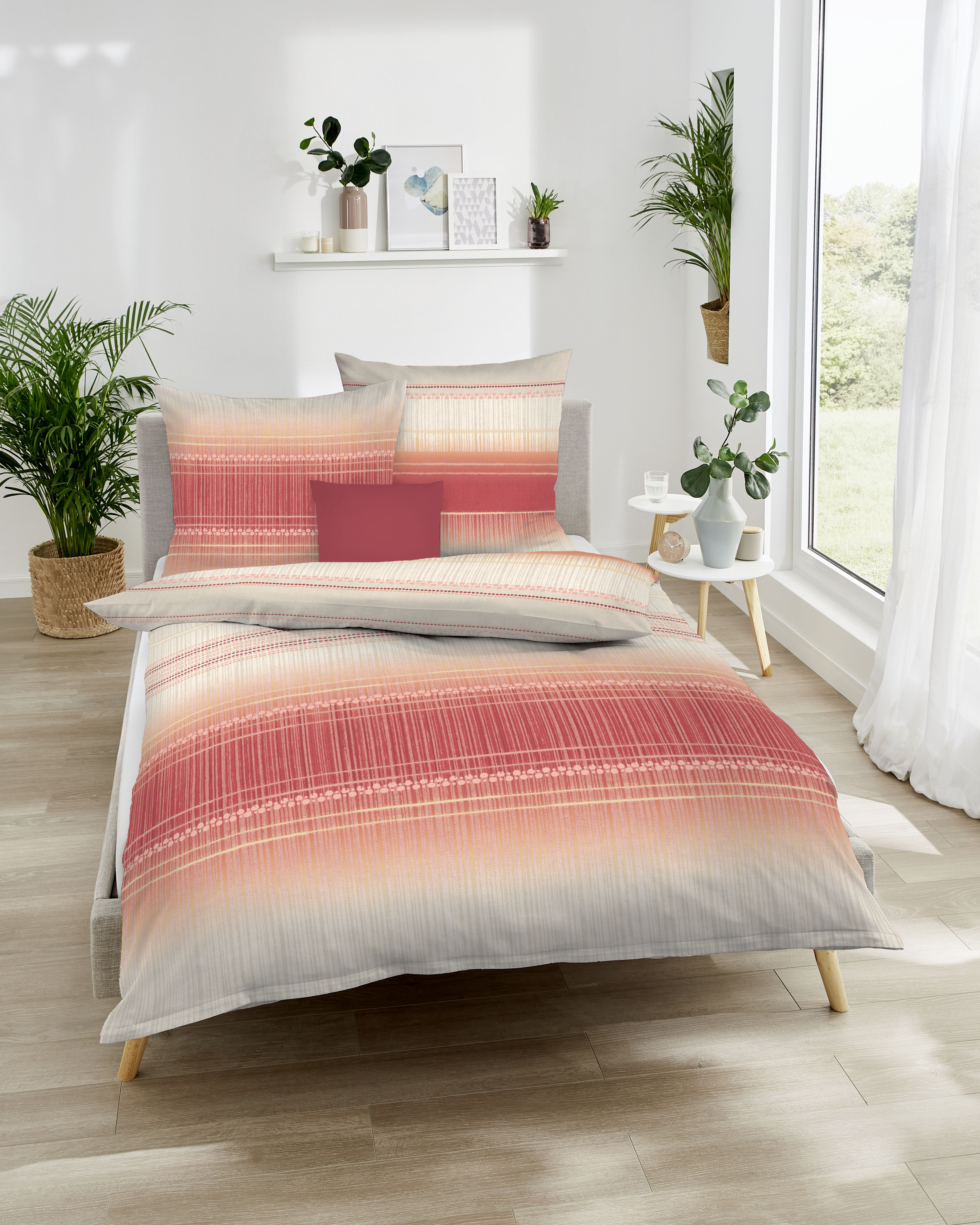 Mako Satin Bettwäsche rot