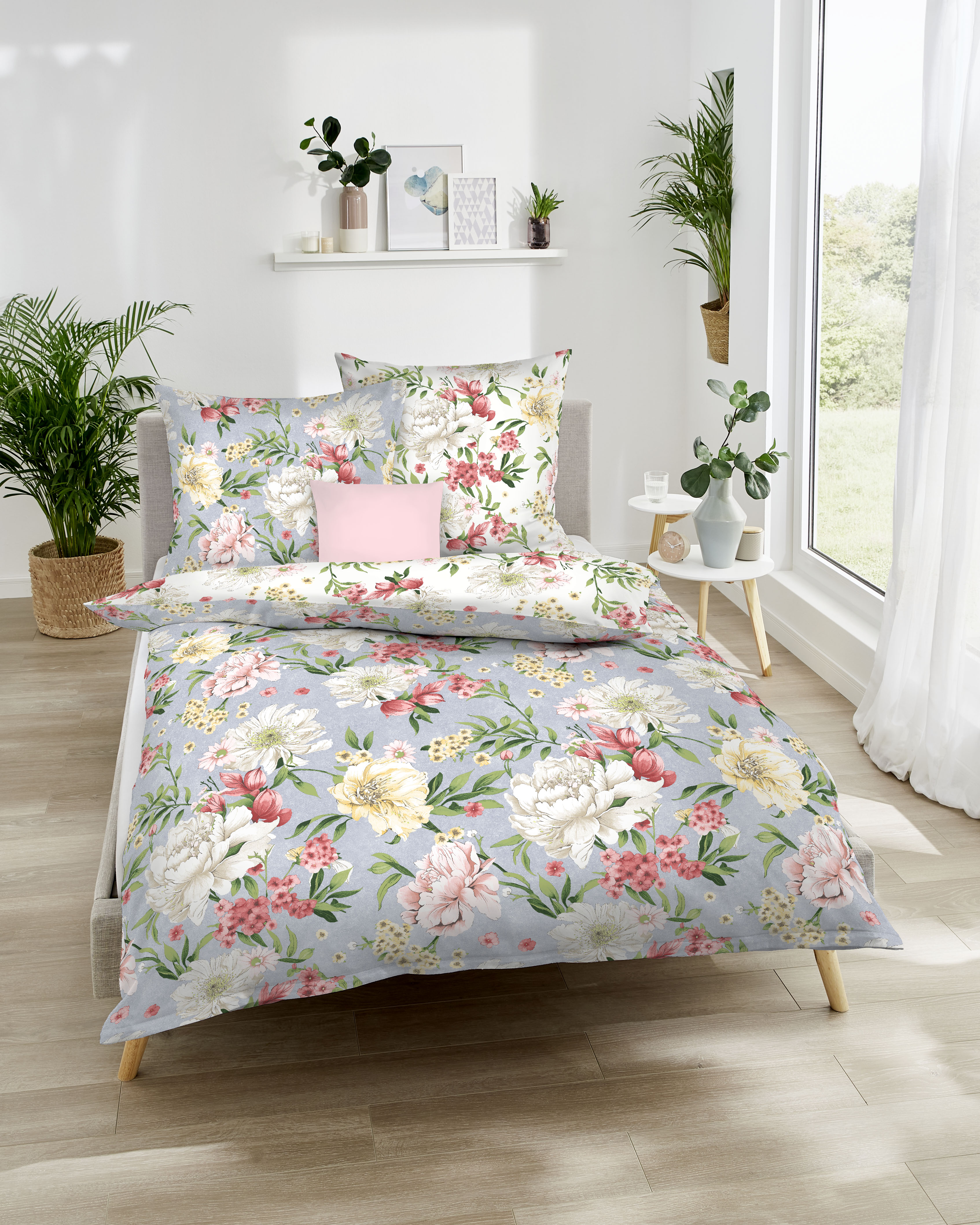 Mako Satin Bettwäsche taube-grau