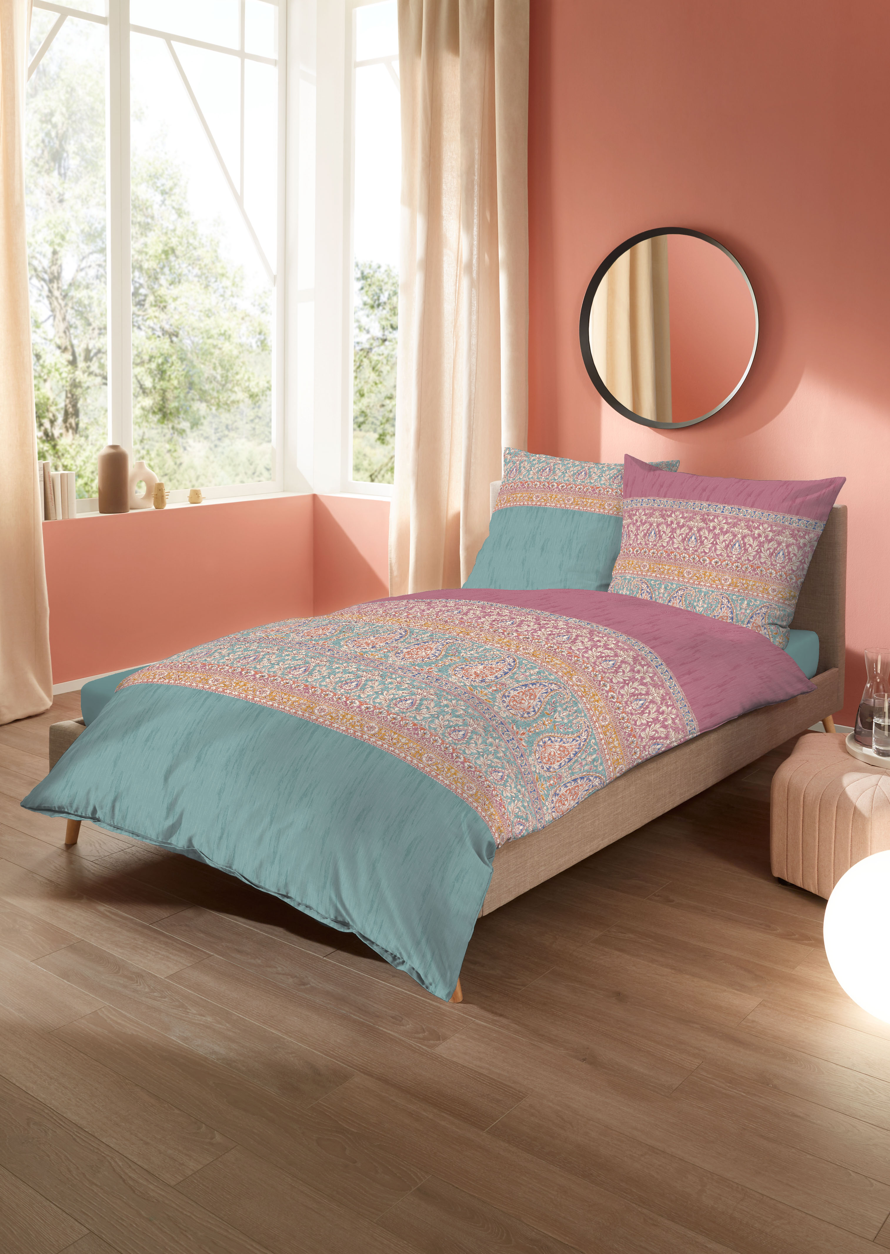 Mako Satin Bettwäsche in Bunt mit Paisley-Design