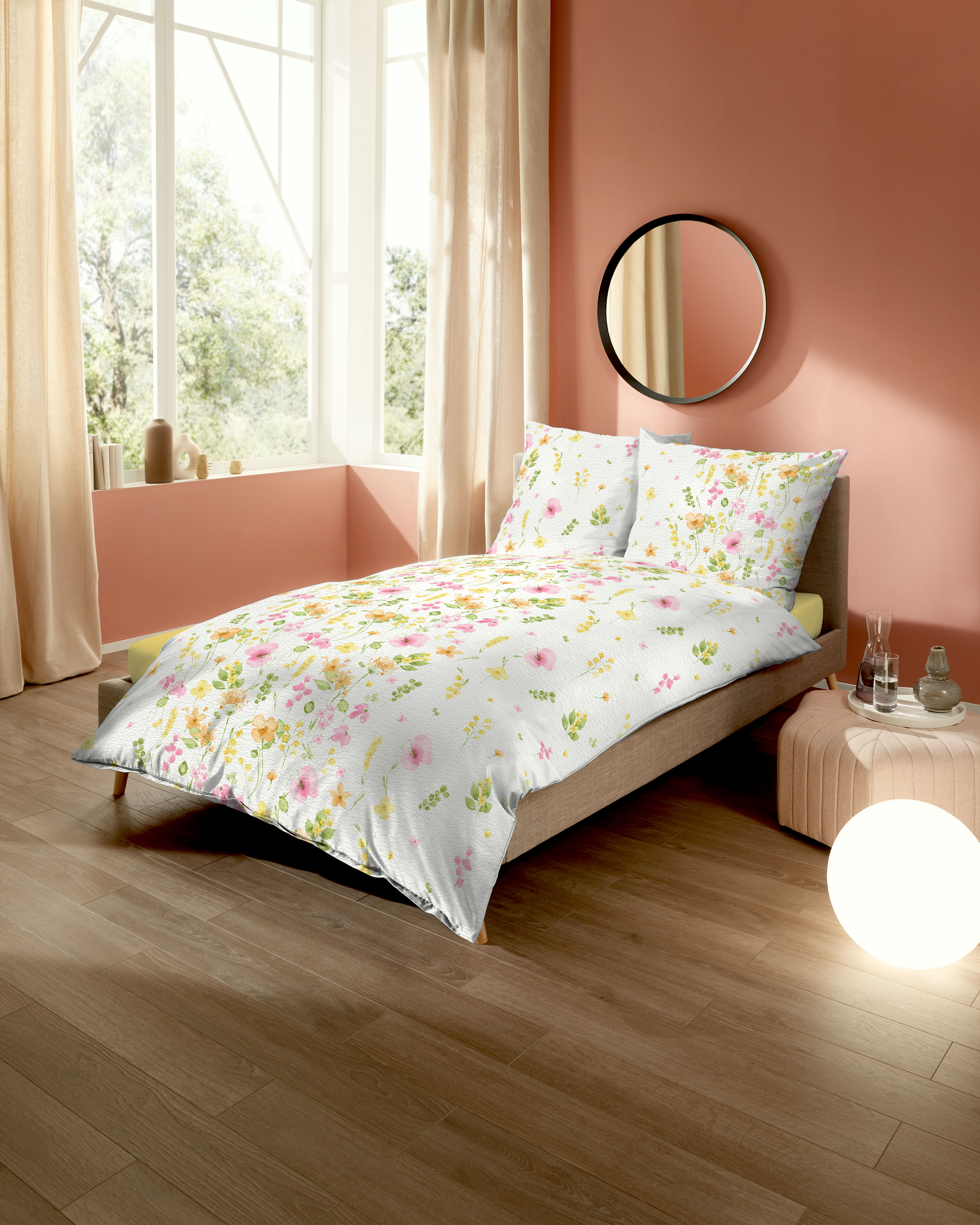 Seersucker-Bettwäsche sonnen-gelb