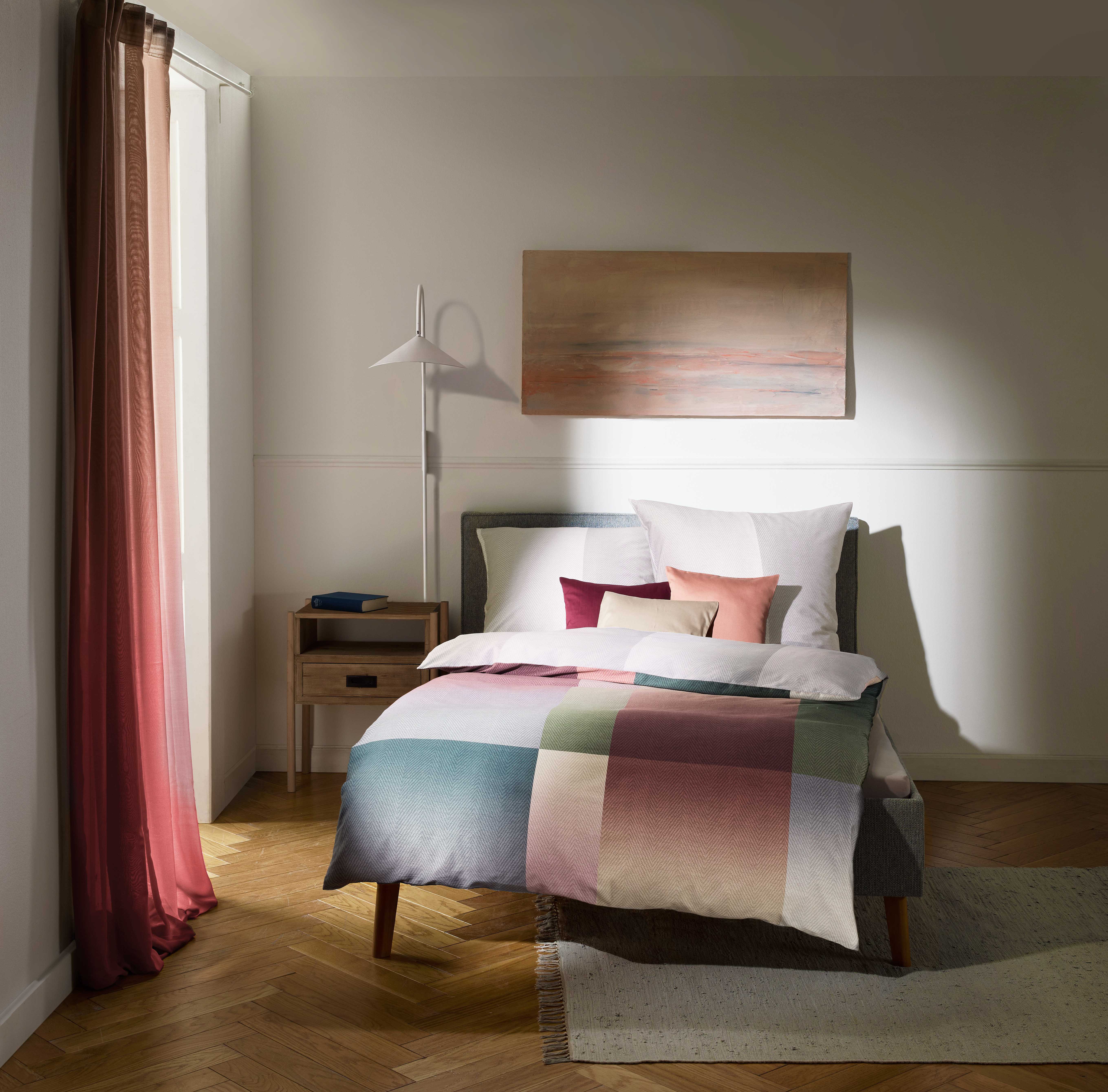 Mako Satin Bettwäsche in Bunt mit Karo-Design